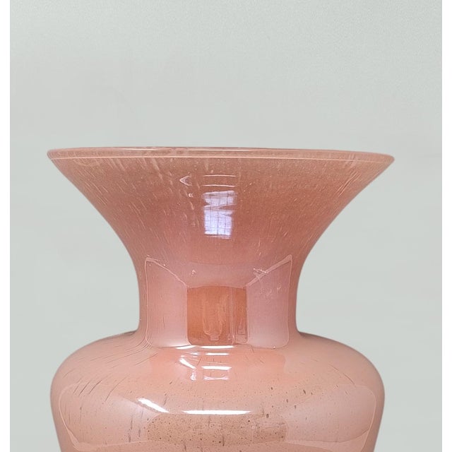 Glass Antique Murano Blown Pink Vase by Maestro Del Vetro, 1970s For Sale - Image 7 of 9