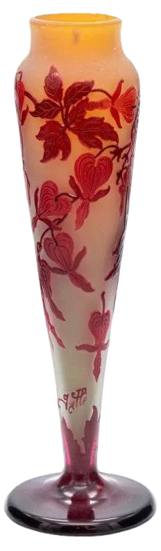 Large Acid Etched Overlay Vase from Gallé, 1890