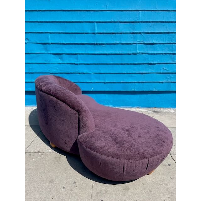 1970s Kagan Style Purple Serpentine Sofa For Sale - Image 9 of 10