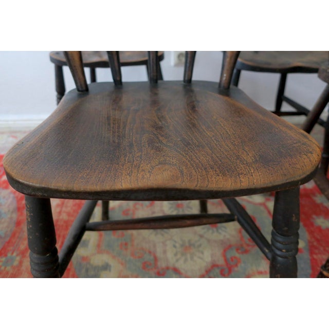 Antique 19th Century Oak Farmhouse Dining Chairs, Set of 4 For Sale - Image 11 of 14
