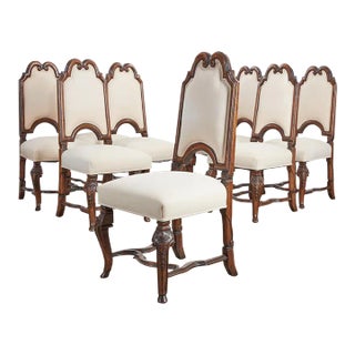 Set of 8 Charles Pollock for William Switzer Flemish Dining Chairs, 1990s For Sale