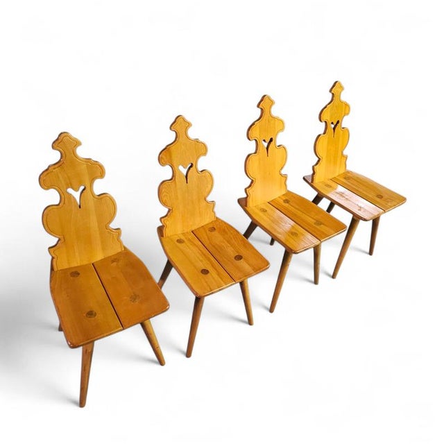 Tiroler Chairs and Table Set from Cepelia, Poland, 1960s, Set of 5 For Sale - Image 13 of 18