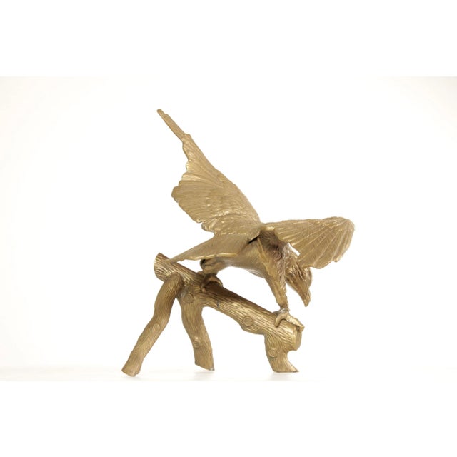 Vintage Large Brass Eagle Sculpture For Sale In Philadelphia - Image 6 of 12