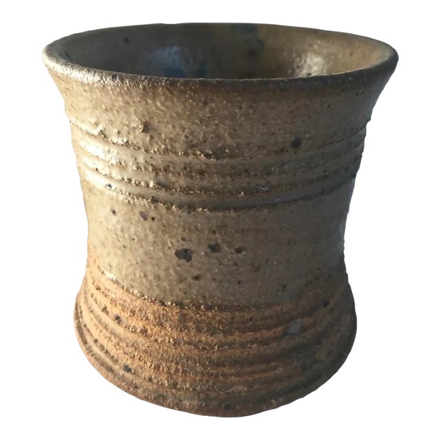 Mid Century Modern Studio Art Pottery Vase, Signed For Sale