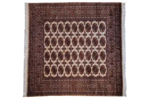 Vintage Fine Pakistani Bokhara Design Square Rug - 6'8" X 6'9"