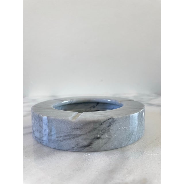 Vintage Modernist Light Gray Marble Cylinder Catchall/Ashtray For Sale In Seattle - Image 6 of 8