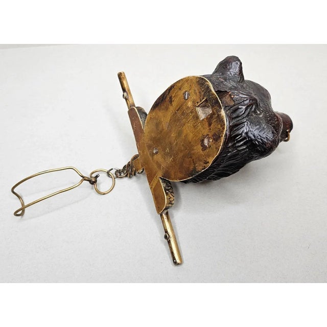 Rustic Antique Black Forest Carved Bear Wall-Mounted Hanger For Sale - Image 11 of 12
