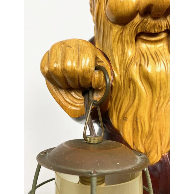 Hand Carved Wood Monk Table Lamp by Aldo Tura for Macabo, Italy, 1950s For Sale - Image 17 of 18