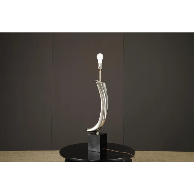 Metal Maurizio Tempestini for Laurel Lamp Co Sculptural Chrome Arc Table Lamp, 1970s For Sale - Image 7 of 17