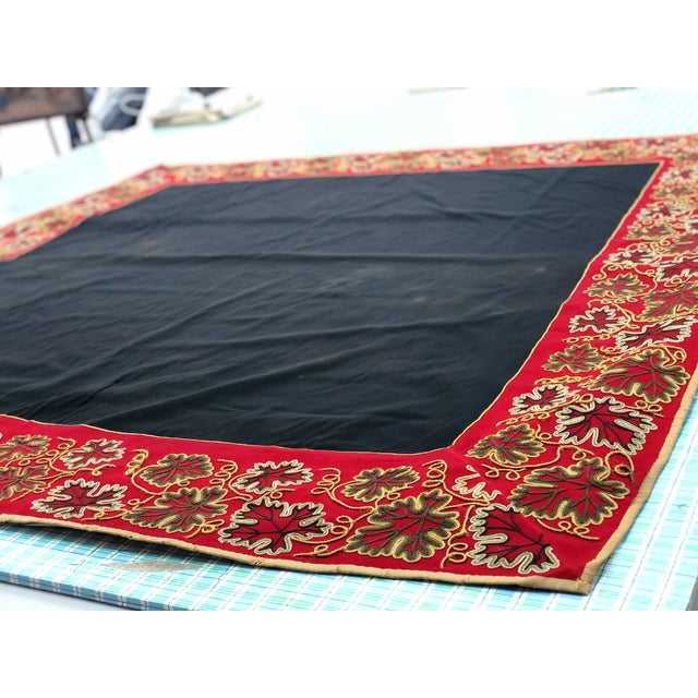 17th Century Large Antique Embroidered Textile Wall Hanging With Raised Floral Border — Possibly Portuguese For Sale - Image 5 of 13