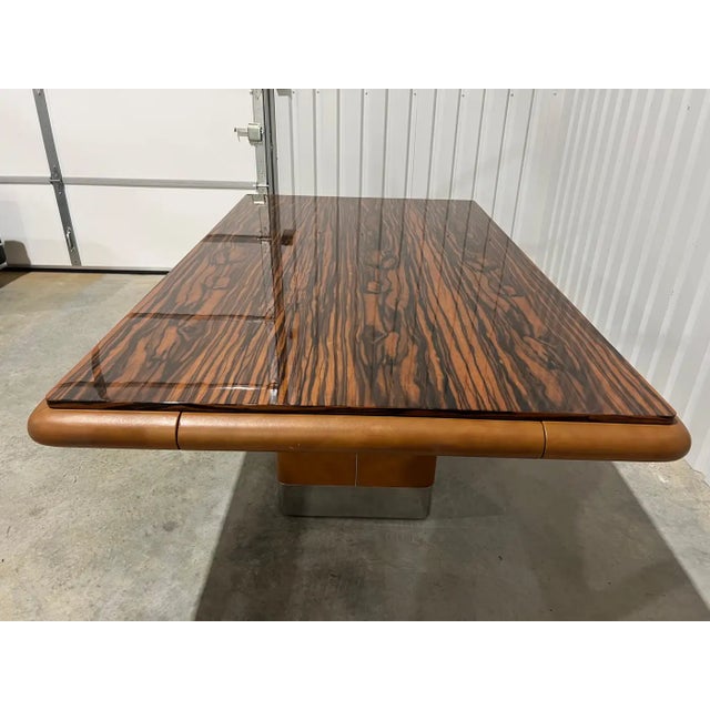 Rosewood & Leather Extendable Dining Table by Vladimir Kagan, 1970s, Signed For Sale - Image 12 of 18