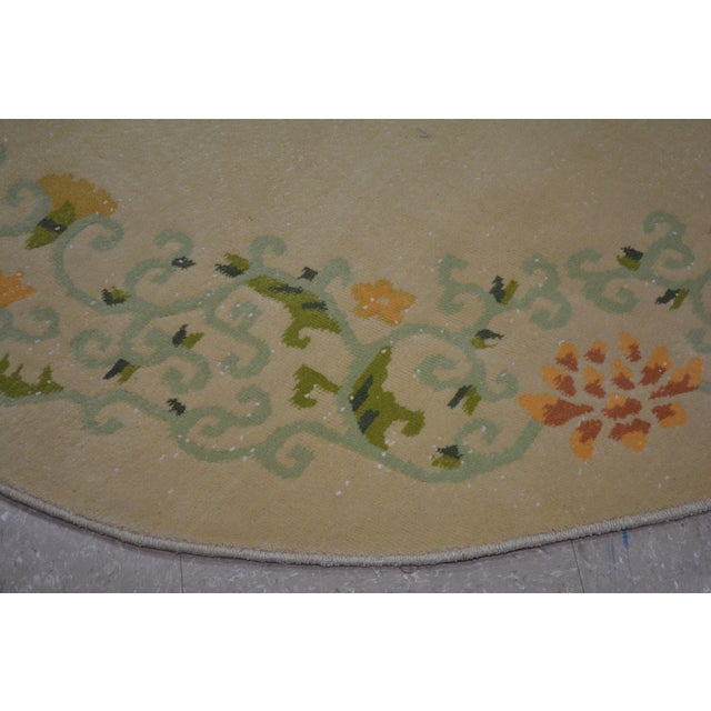 Vintage Chinese Art Deco Hand Knotted Wool Rug, 5'3''x5'9'' For Sale - Image 4 of 4