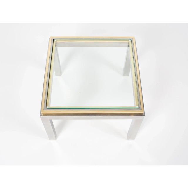 Mid-Century Modern French Set of Chrome and Brass Side Tables For Sale - Image 3 of 10