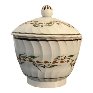 1800 English George III Pearlware Prattware Sucrier Sugar Bowl