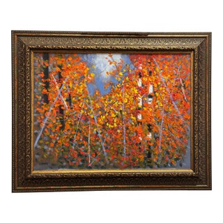 A Touch of Fall Impressionist Oil Painting For Sale