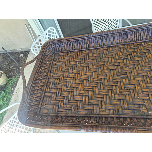 Boho Chic Lauren Ralph Lauren Bamboo and Rattan Tray Table For Sale - Image 3 of 10