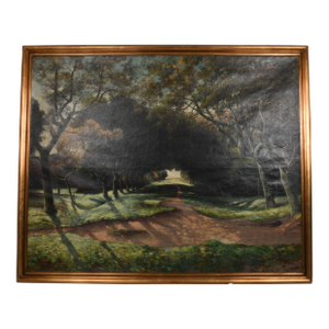 Antique Framed Signed Tristan Lacroix Oil on Canvas Landscape Painting