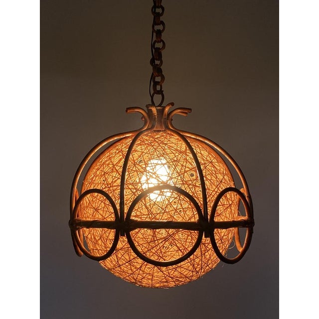 Bamboo and Rope Ceiling Light, 1970s For Sale - Image 14 of 18