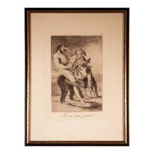 Francisco Goya Miren Que Grabes From Los Caprichos 1868 Etching Framed
