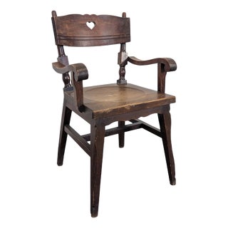 Brutalist Armchair in Wood For Sale