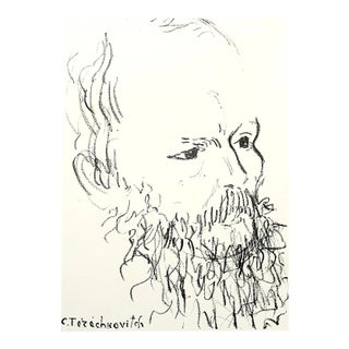 Constantin Terechkovitch - Portrait - Original Lithograph 1957 For Sale