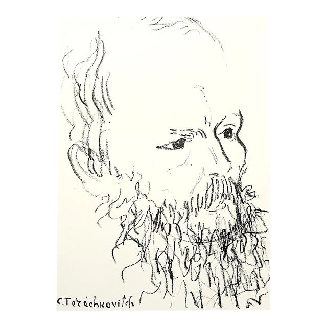 Constantin Terechkovitch - Portrait - Original Lithograph 1957 For Sale