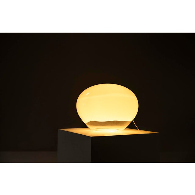 Table Lamp in Transparent and Opal White Glass by Vistosi, 1974 For Sale - Image 5 of 9