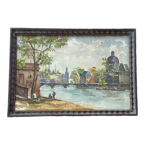 Early 20th Century Paris View of the Seine, Signed by the Artist.