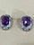 Traditional 6 Carat Amethyst and Diamond 14 Karat White Gold Earrings, Omega Back For Sale - Image 3 of 18