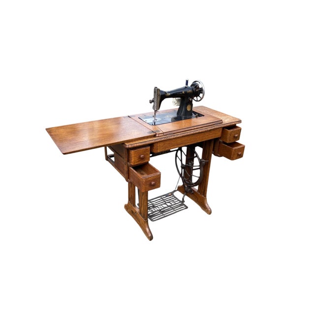 Vintage Singer Treadle Sewing Machine, 1950 For Sale - Image 3 of 14