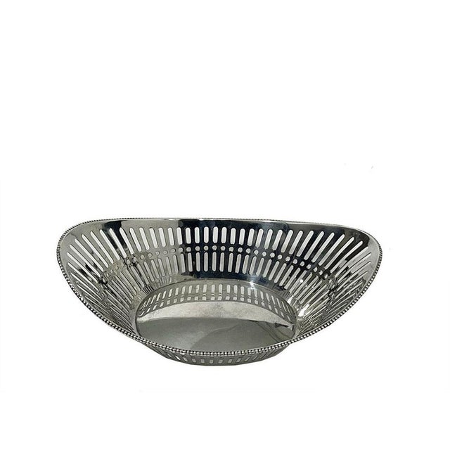 Dutch Silver Bonbon Basket by Schriek & Looren De Jong, 1948 For Sale - Image 6 of 7