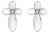 .925 Sterling Silver Prong Set Diamond Accent Floral Cross Stud Earring, A Pair For Sale