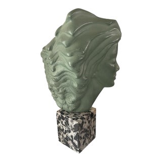 1970s Peggy Mach Female Bust on Marble Base For Sale