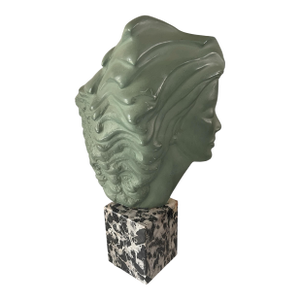 1970s Peggy Mach Female Bust on Marble Base