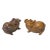 Chinese Pair Natural Wood Carved FengShui Happy Face Piggy Figures For Sale - Image 4 of 6