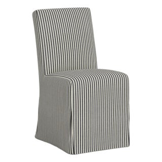 Slipcover for Stoffer Home x Cloth & Company for Lindy Slipcover Dining Chair in Jane Stripe Carbon For Sale