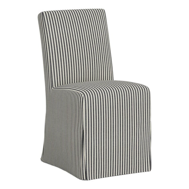 Slipcover for Stoffer Home x Cloth & Company for Lindy Slipcover Dining Chair in Jane Stripe Carbon For Sale