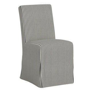 Stoffer Home x Cloth & Company Slipcover for Lindy Dining Chair in Jane Stripe Carbon For Sale