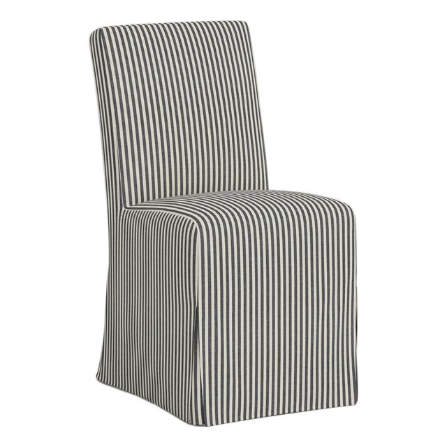 Stoffer Home x Cloth & Company Slipcover for Lindy Dining Chair in Jane Stripe Carbon For Sale