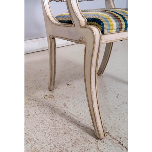 Textile Councill Craftsmen Neoclassical Painted Finish Armchair For Sale - Image 7 of 16