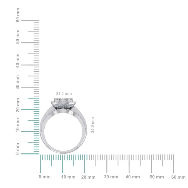 Ethereal Halo: 10K White Gold & 7/8 Cttw Diamond Ladies RingA Circle of Infinite SparkleCaptivate the room with this 10K...