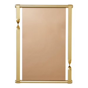 Italian Brass + Smoked Bronze Wall Mirror Attributed to Luciano Frigerio, 1970s