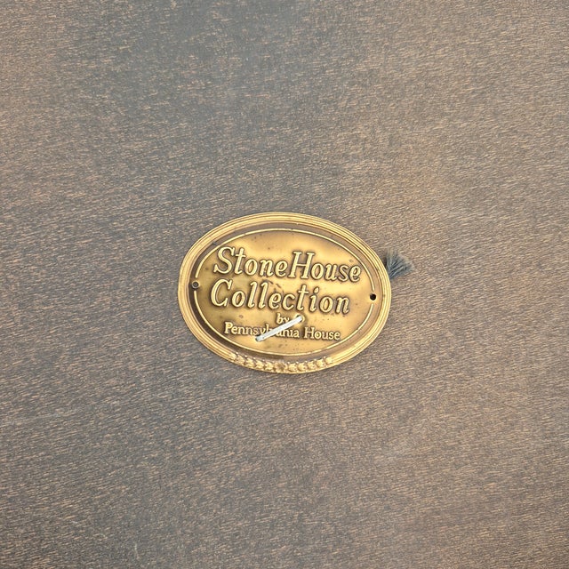 1990s Vintage Pennsylvania House Queen Anne Chippendale Stained Oak Library Table Desk For Sale - Image 9 of 10