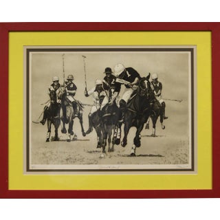 "Drive to Goal" Etching For Sale