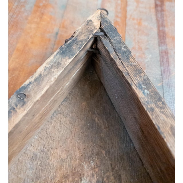 19th Century Rustic Primitive Blue Painted Sculptural Triangular War Decoration For Sale - Image 9 of 9