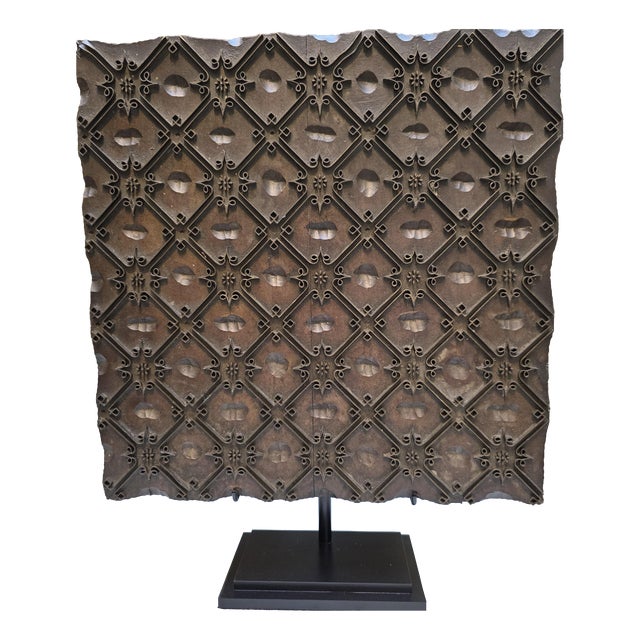 Fabric Printing Pad Mounted on Black Painted Steel Base, 1890s For Sale