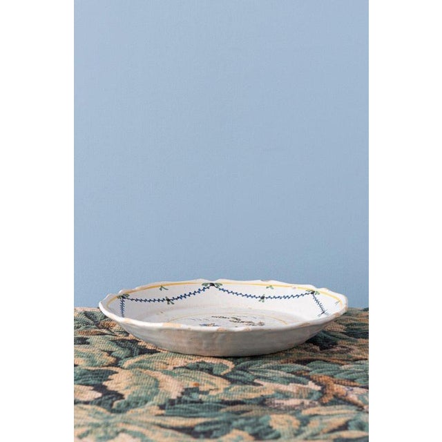 Faience Bridge Plate from Nevers, 18th Century For Sale - Image 4 of 6