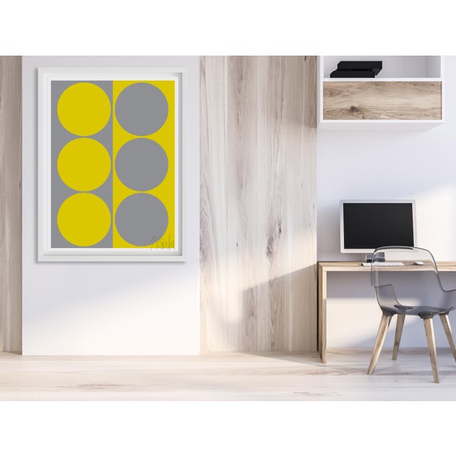 This is a wow piece! The warm yellow and lovely gray play off of each other, creating both excitement and balance. The...