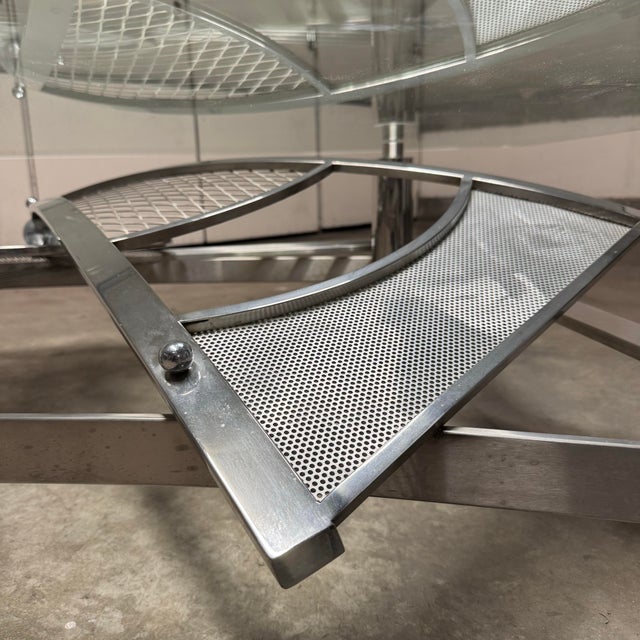 Metal Dia J Mehringer Custom Sculptural Chrome Steel & Glass Coffee Table For Sale - Image 7 of 10