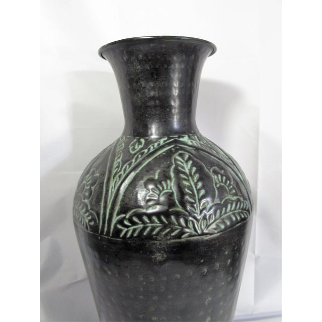 Late 20th Century Late 20th Century Vintage Tall Metal Vase, India For Sale - Image 5 of 11